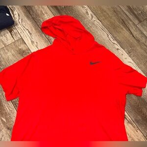 Nike Bright Red Hoodie with Black Logo